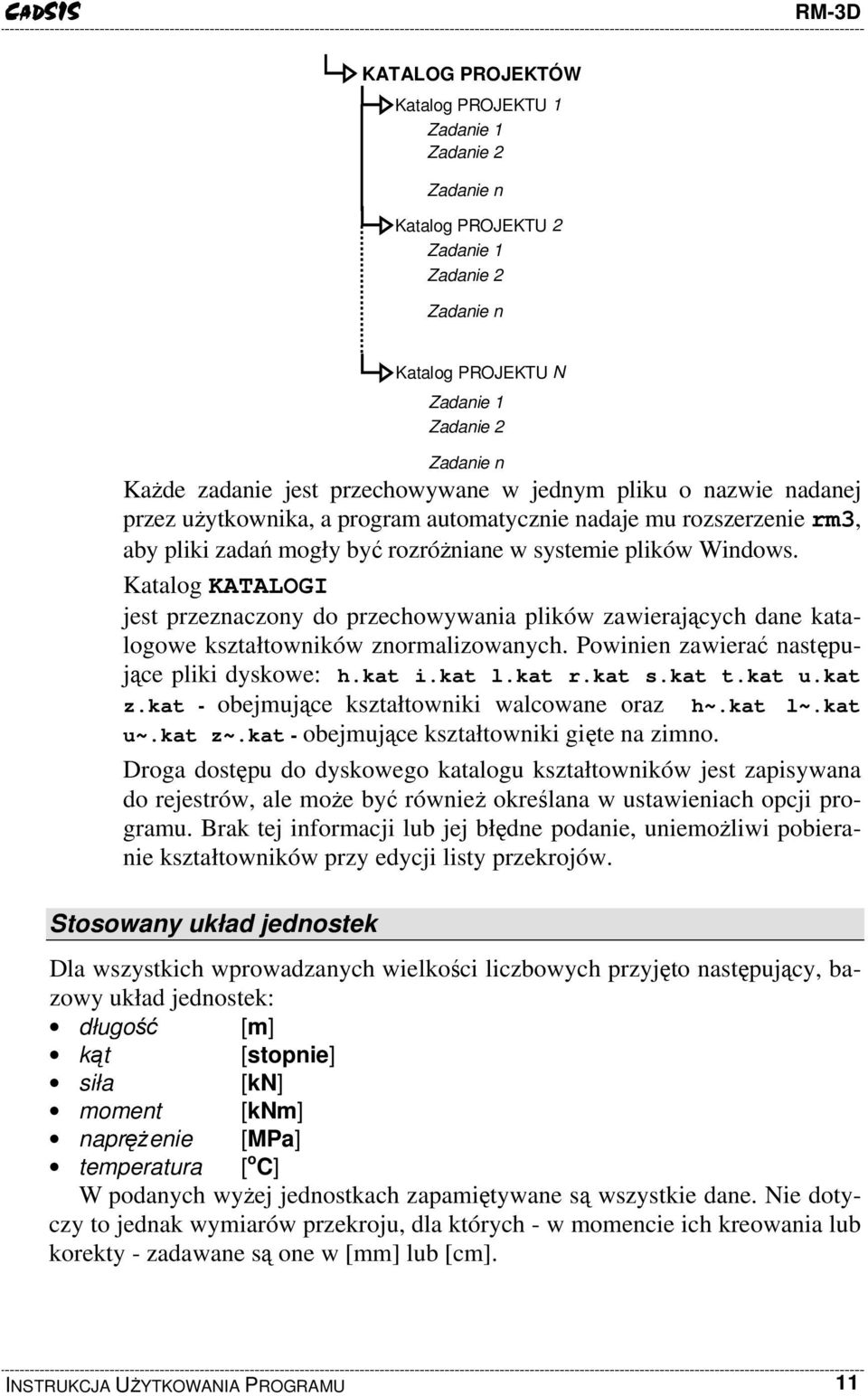 Katalog KATALOGI jest przeznaczony do przechowywania plików zawierających dane katalogowe kształtowników znormalizowanych. Powinien zawierać następujące pliki dyskowe: h.kat i.kat l.kat r.kat s.kat t.