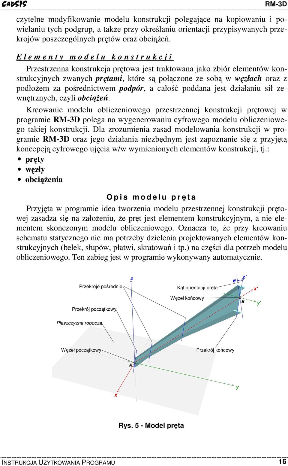 podłożem za pośrednictwem podpór, a całość poddana jest działaniu sił zewnętrznych, czyli obciążeń.