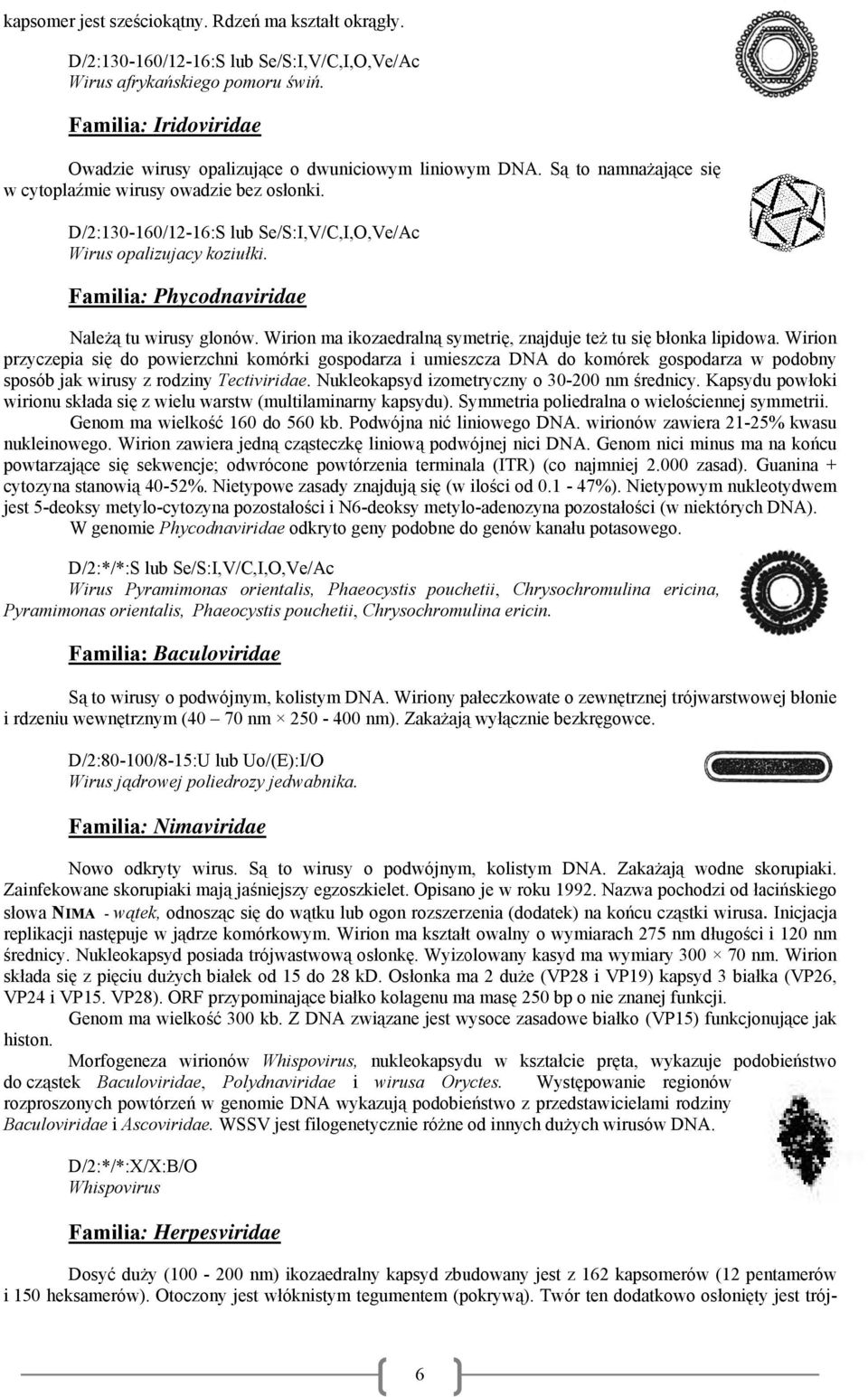 D/2:130-160/ 12-16:S lub Se/S:I,V/C,I,O,Ve/Ac Wirus opalizujacy koziułki. Familia: Phycodnaviridae Należą tu wirusy glonów. Wirion ma ikozaedralną symetrię, znajduje też tu się błonka lipidowa.