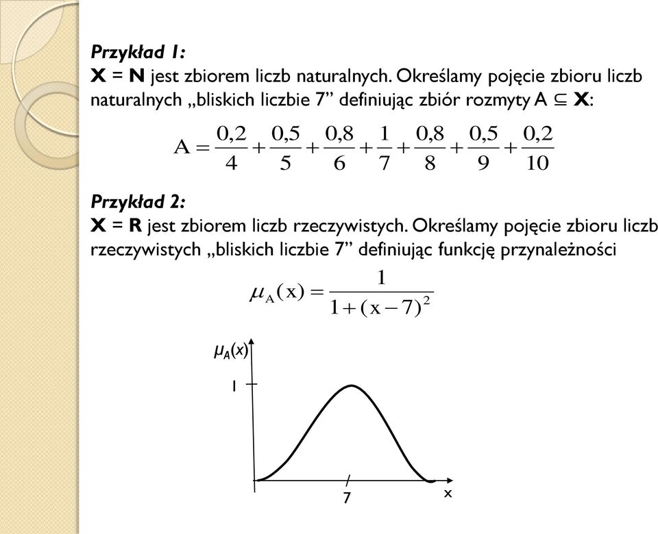 rozmt X: 02 4 05 5 08 6 7 08 8 05 9 02 0 Przłd 2: X = jest ziorem licz