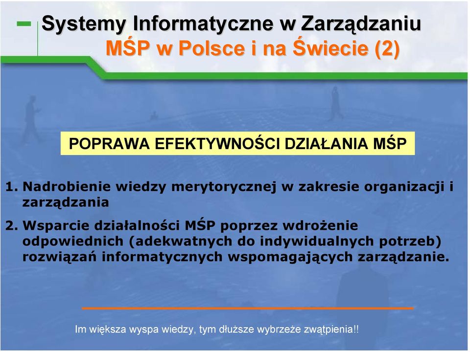 Wsparcie działalności MŚP poprzez wdrożenie odpowiednich (adekwatnych do indywidualnych