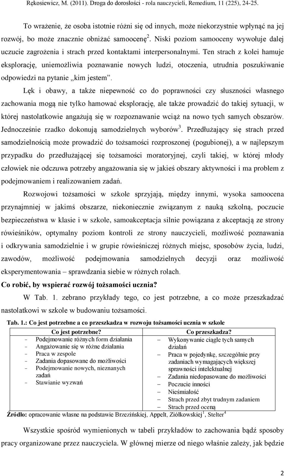 Ten strach z kolei hamuje eksplorację, uniemożliwia poznawanie nowych ludzi, otoczenia, utrudnia poszukiwanie odpowiedzi na pytanie kim jestem.