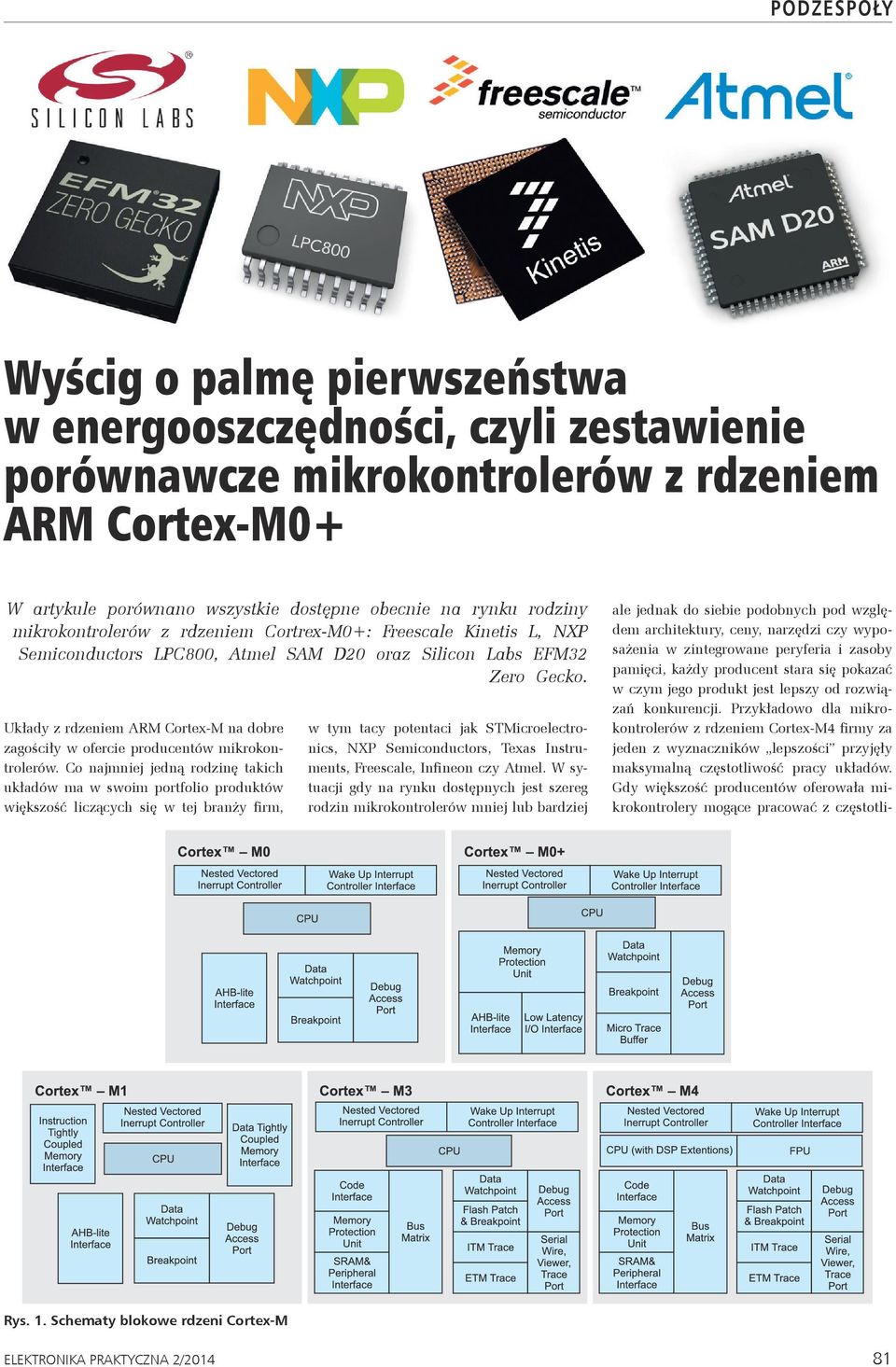 Układy z rdzeniem ARM Cortex-M na dobre zagościły w ofercie producentów.