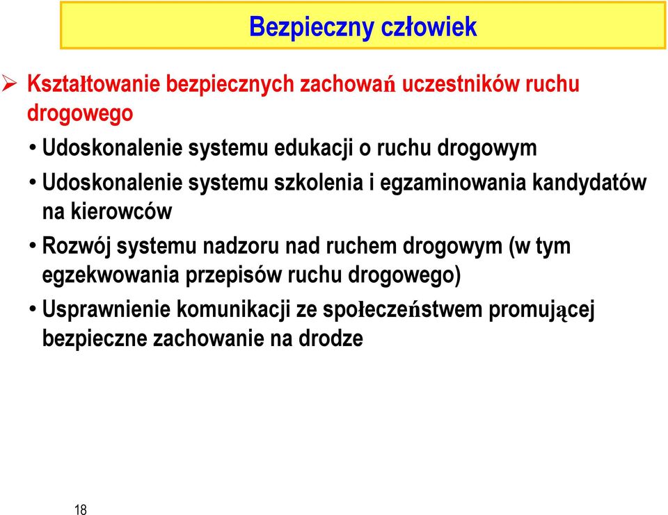 kandydatów na kierowców Rozwój systemu nadzoru nad ruchem drogowym (w tym egzekwowania