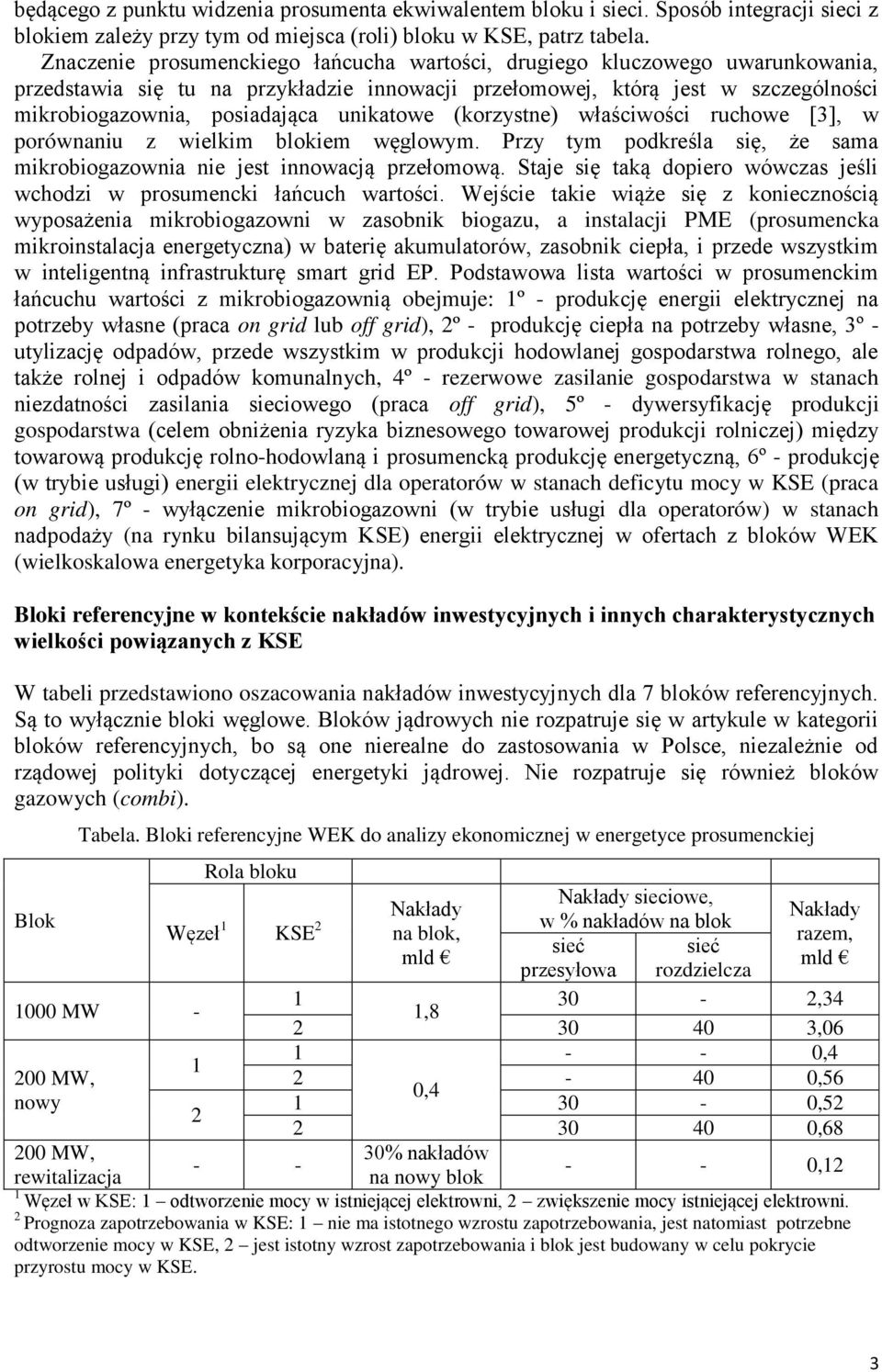 unikatowe (korzystne) wła ciwo ci ruchowe [3], w porównaniu z wielkim blokiem węglowym. Przy tym podkre la się, e sama mikrobiogazownia nie jest innowacją przełomową.