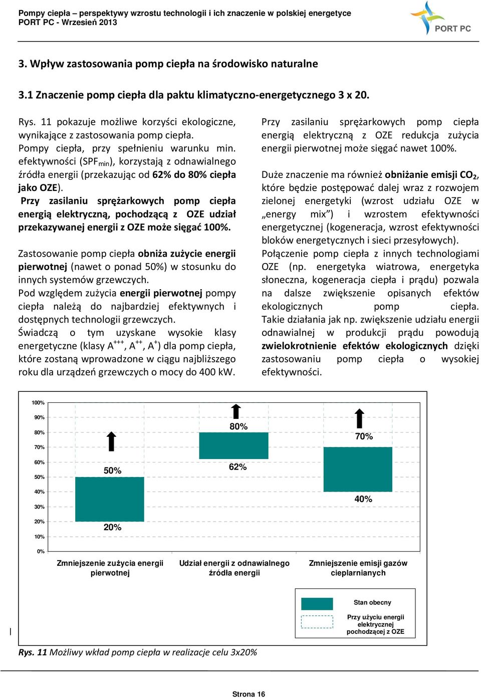 efektywności (SPF min ), korzystają z odnawialnego źródła energii (przekazując od 62% do 80% ciepła jako OZE).