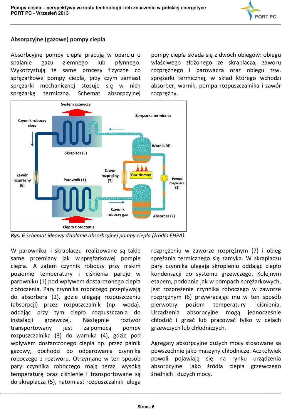Schemat absorpcyjnej pompy ciepła składa się z dwóch obiegów: obiegu właściwego złożonego ze skraplacza, zaworu rozprężnego i parowacza oraz obiegu tzw.
