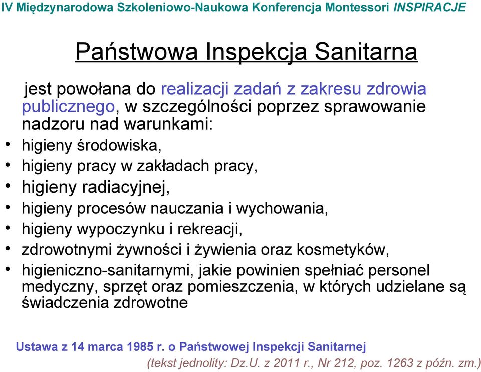 zdrowotnymi żywności i żywienia oraz kosmetyków, higieniczno-sanitarnymi, jakie powinien spełniać personel medyczny, sprzęt oraz pomieszczenia, w których