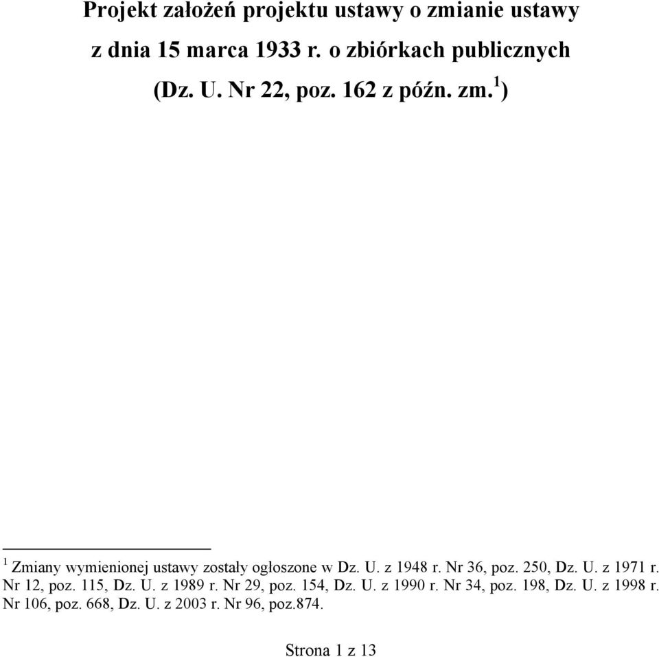 Nr 36, poz. 250, Dz. U. z 1971 r. Nr 12, poz. 115, Dz. U. z 1989 r. Nr 29, poz. 154, Dz. U. z 1990 r.