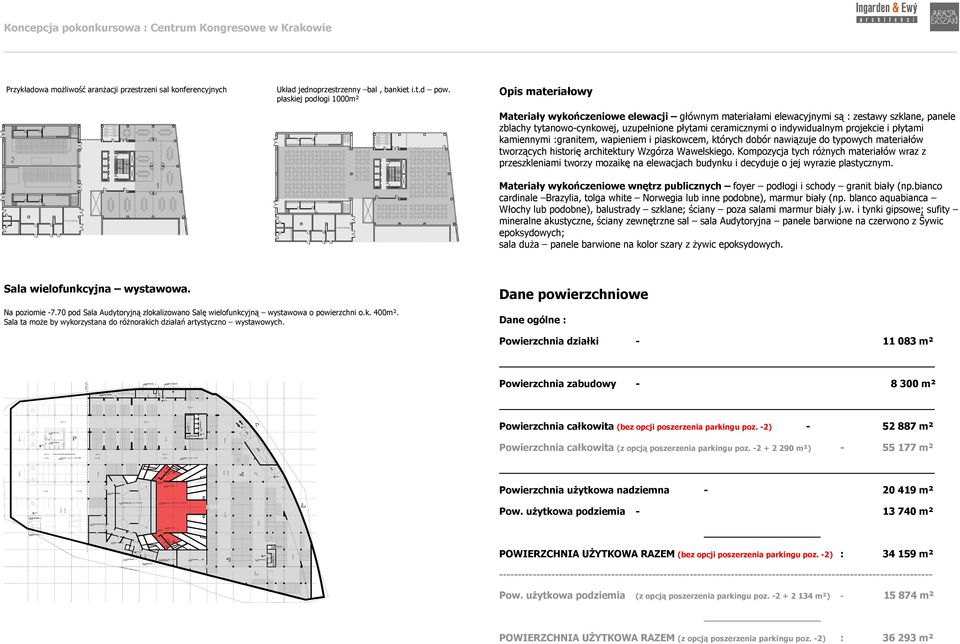 indywidualnym projekcie i płytami kamiennymi :granitem, wapieniem i piaskowcem, których dobór nawiązuje do typowych materiałów tworzących historię architektury Wzgórza Wawelskiego.