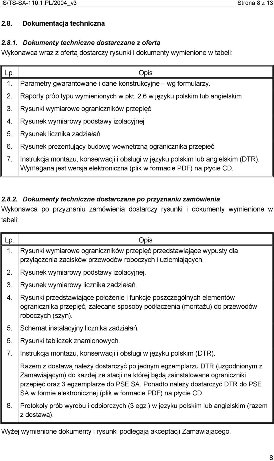 Rysunek wymiarowy podstawy izolacyjnej 5. Rysunek licznika zadziałań 6. Rysunek prezentujący budowę wewnętrzną ogranicznika przepięć 7.