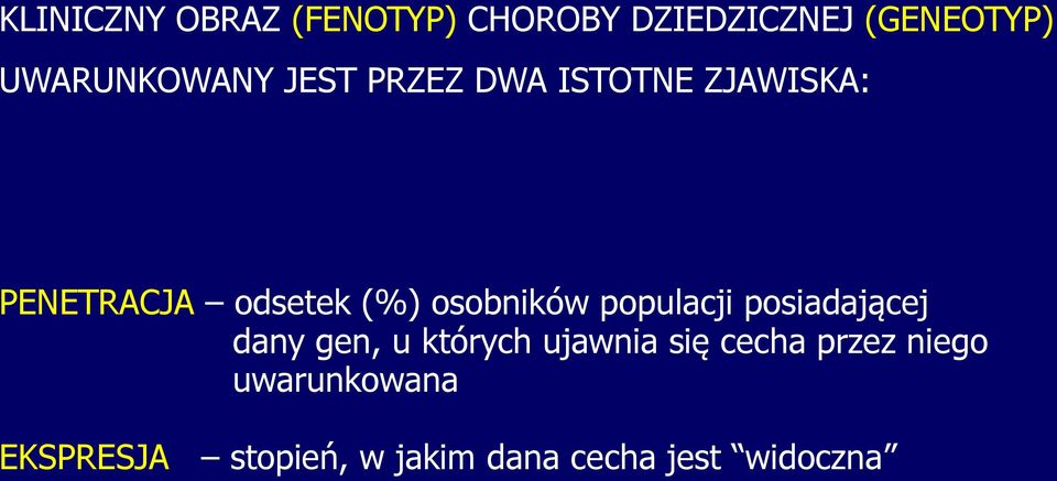 osobników populacji posiadającej dany gen, u których ujawnia się