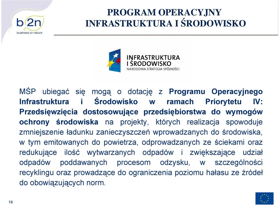 zanieczyszczeń wprowadzanych do środowiska, w tym emitowanych do powietrza, odprowadzanych ze ściekami oraz redukujące ilość wytwarzanych odpadów i