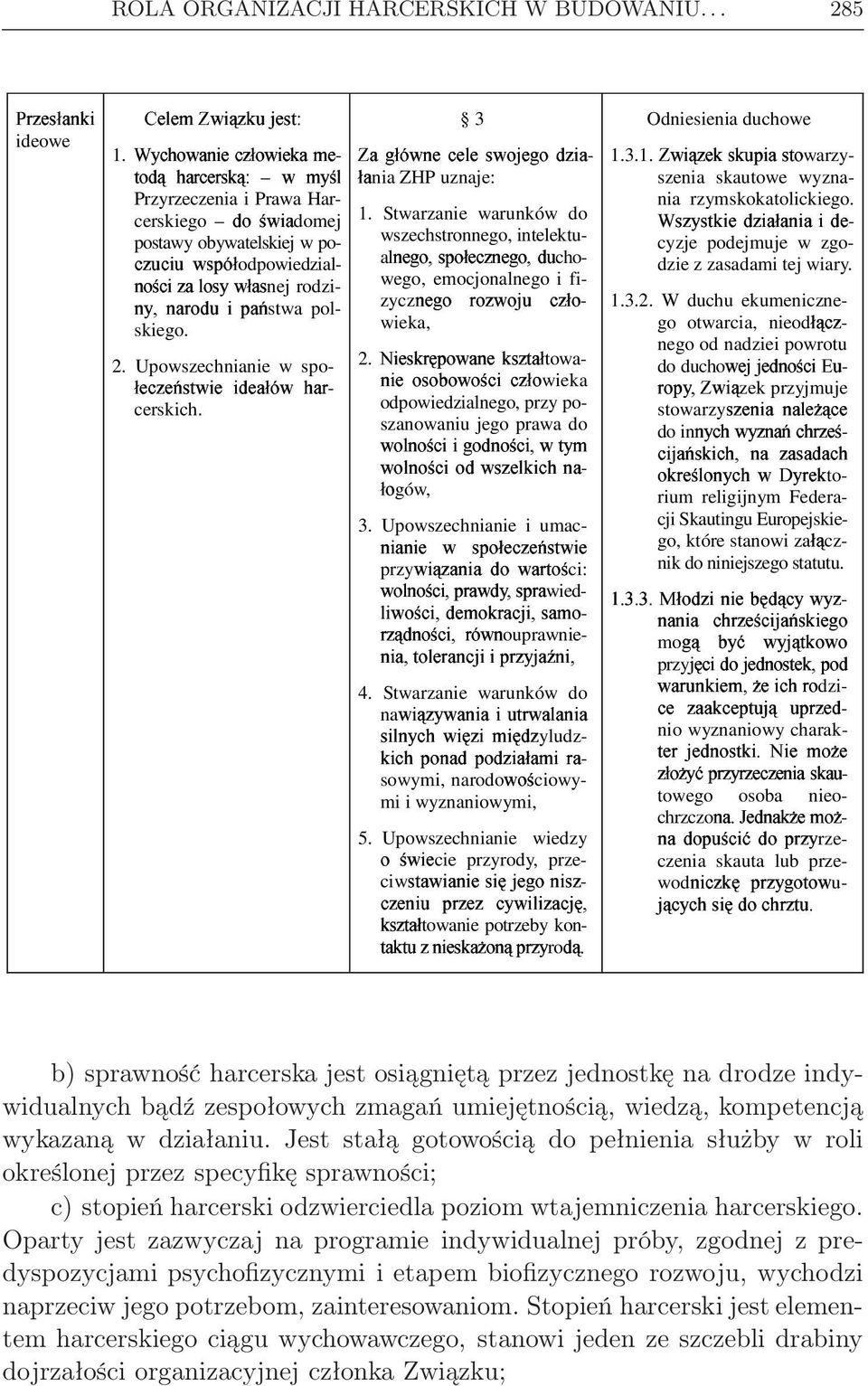 Upowszechnianie w spoáhf]hvwzlh LGHDáyZ KDUcerskich. =DJáyZQHFHOHVZRMHJRG]LDáDnia ZHP uznaje: 1.