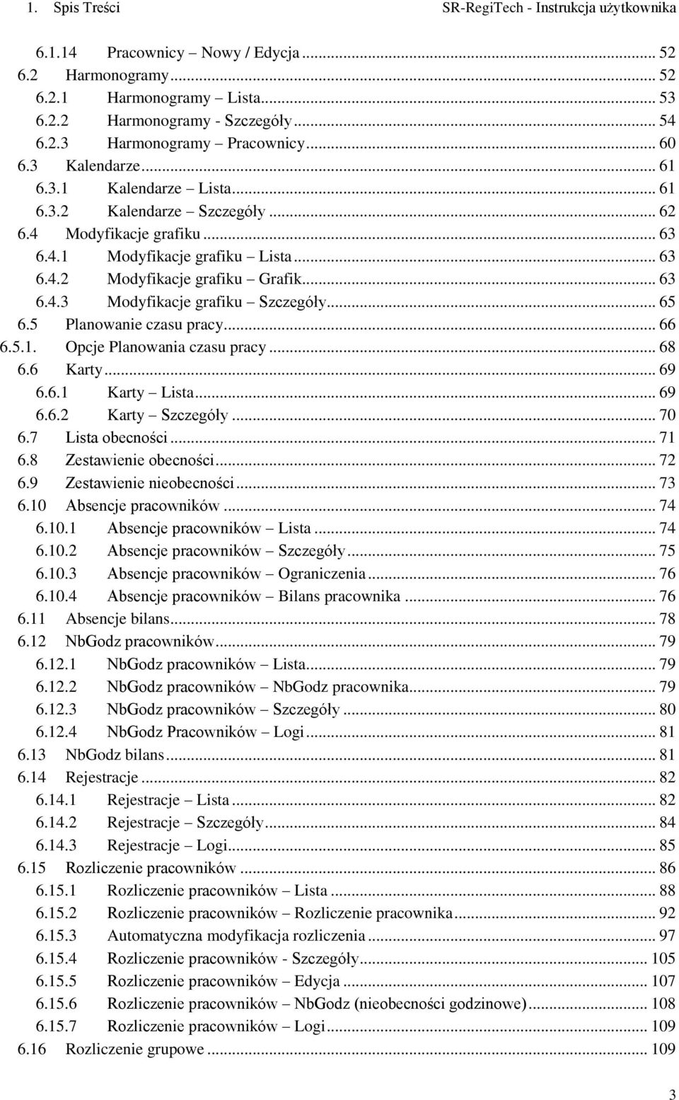 .. 65 6.5 Planowanie czasu pracy... 66 6.5.1. Opcje Planowania czasu pracy... 68 6.6 Karty... 69 6.6.1 Karty Lista... 69 6.6.2 Karty Szczegóły... 70 6.7 Lista obecności... 71 6.