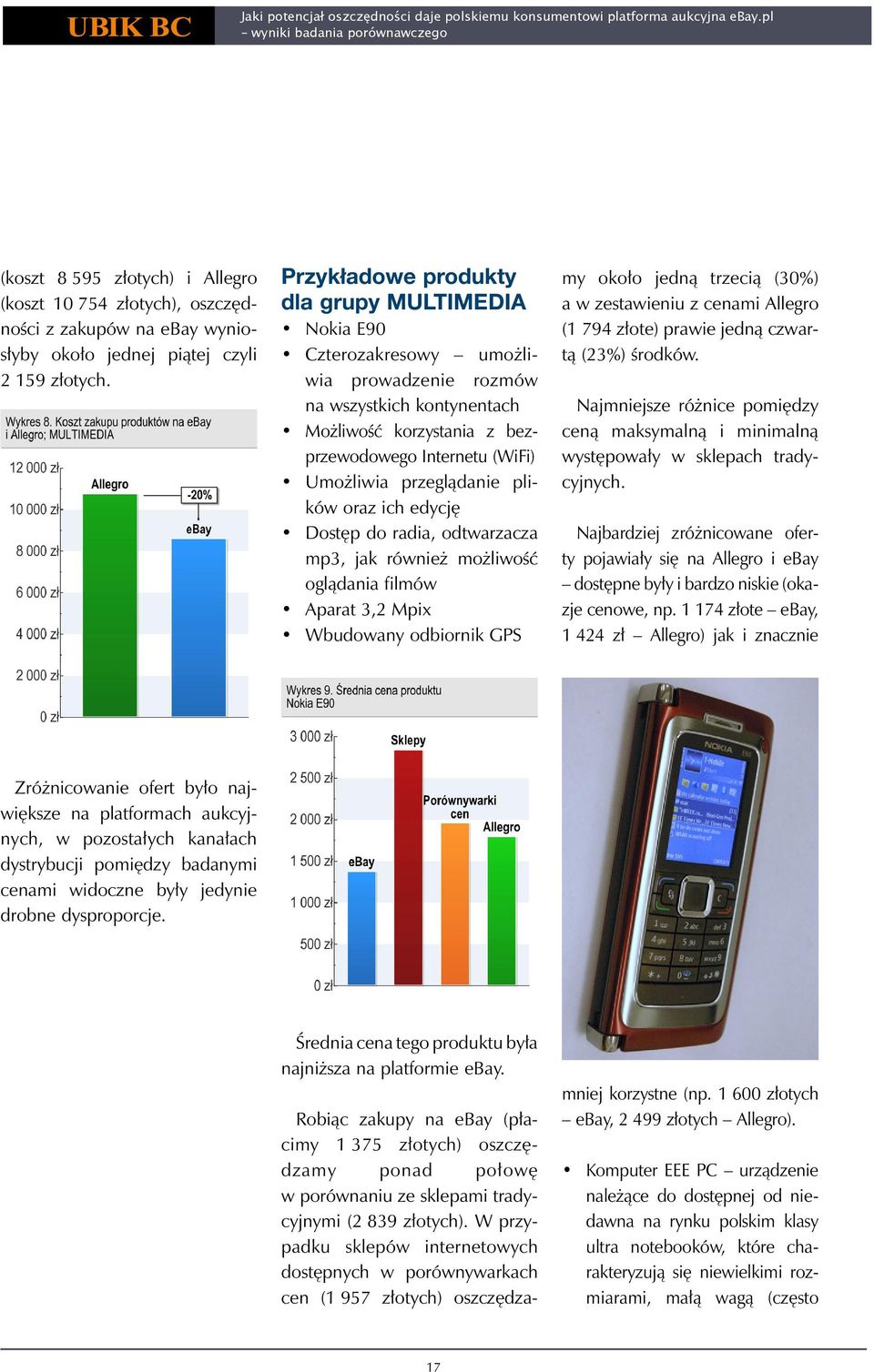 Przykładowe produkty dla grupy MULTIMEDIA Nokia E90 Czterozakresowy umożliwia prowadzenie rozmów na wszystkich kontynentach Możliwość korzystania z bezprzewodowego Internetu (WiFi) Umożliwia