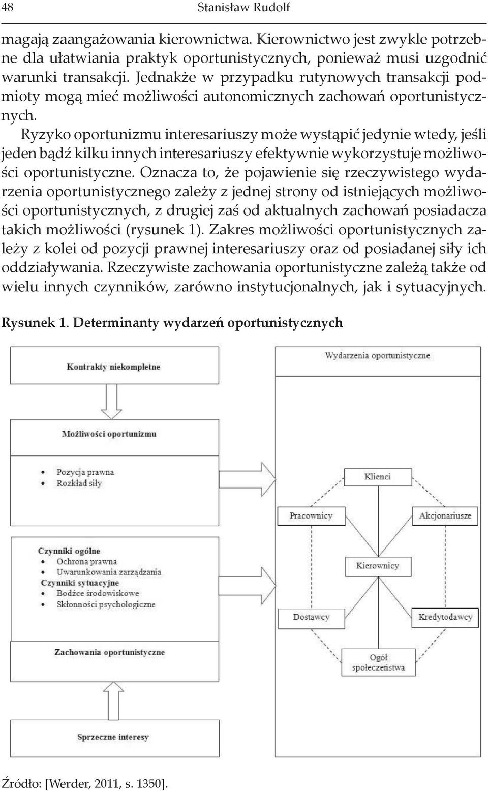 Ryzyko oportunizmu interesariuszy może wystąpić jedynie wtedy, jeśli jeden bądź kilku innych interesariuszy efektywnie wykorzystuje możliwości oportunistyczne.