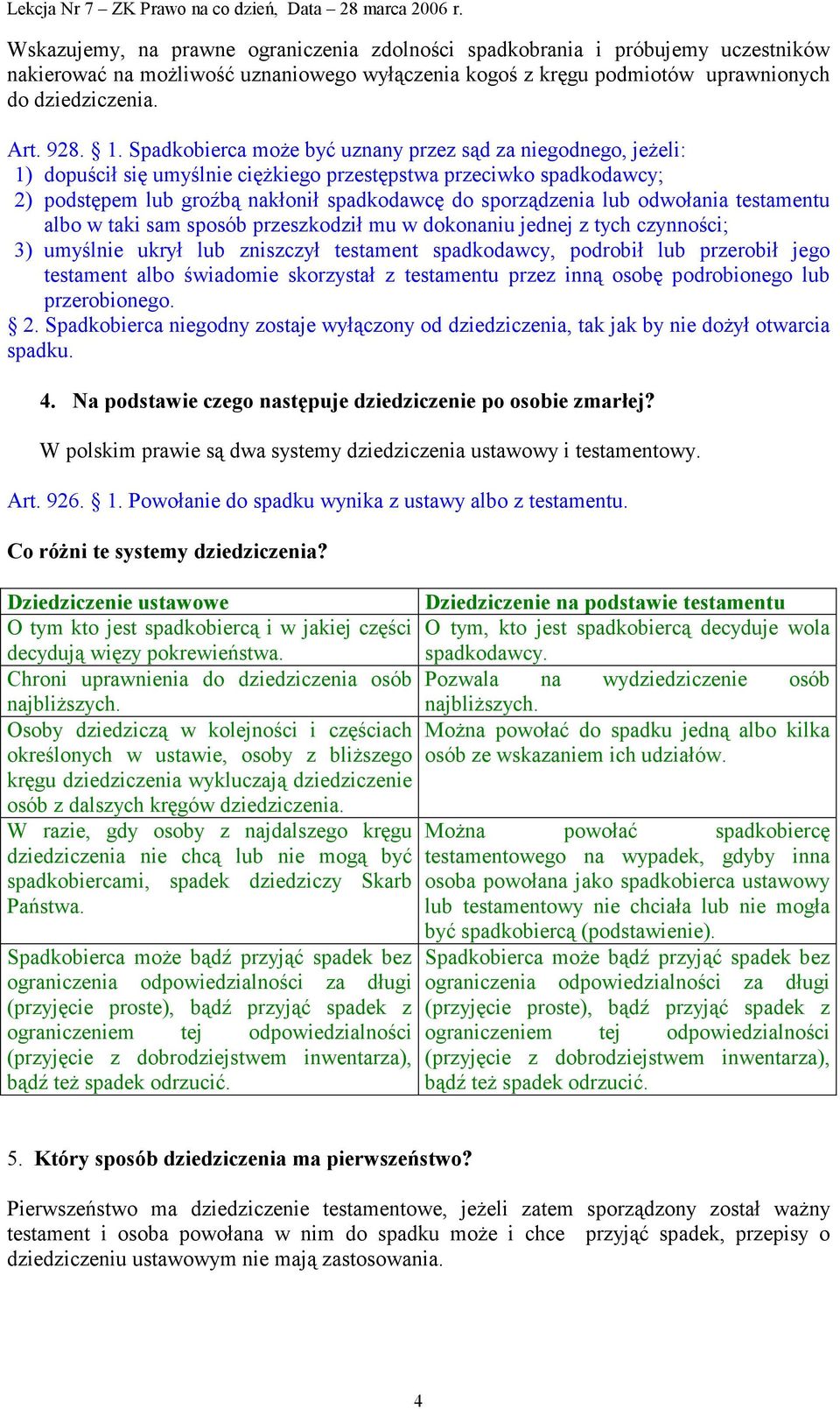 odwołania testamentu albo w taki sam sposób przeszkodził mu w dokonaniu jednej z tych czynności; 3) umyślnie ukrył lub zniszczył testament spadkodawcy, podrobił lub przerobił jego testament albo