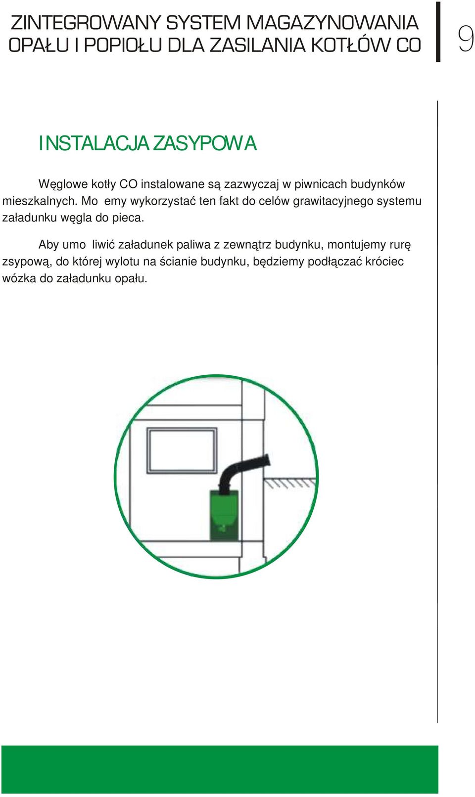 Możemy wykorzystać ten fakt do celów grawitacyjnego systemu załadunku węgla do pieca.