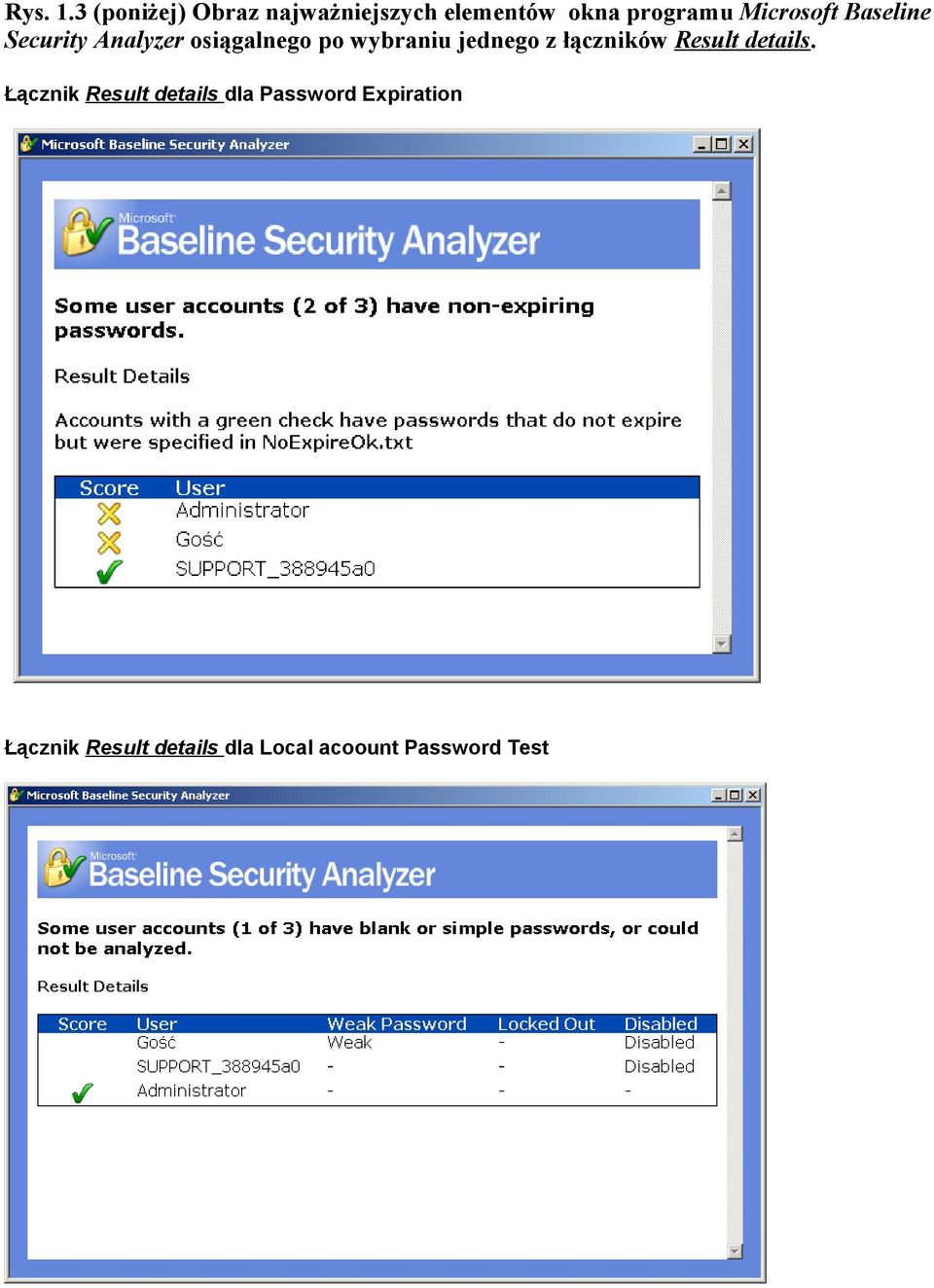 Microsoft Baseline Security Analyzer osiągalnego po wybraniu