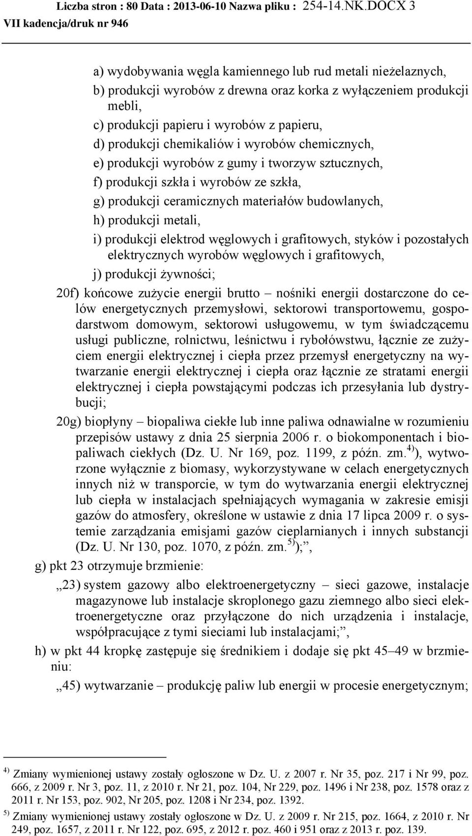 chemikaliów i wyrobów chemicznych, e) produkcji wyrobów z gumy i tworzyw sztucznych, f) produkcji szkła i wyrobów ze szkła, g) produkcji ceramicznych materiałów budowlanych, h) produkcji metali, i)