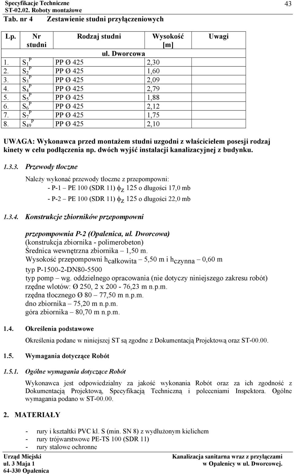 rodzaj kinety w celu podłączenia np. dwóch wyjść instalacji kanalizacyjnej z budynku. 1.3.