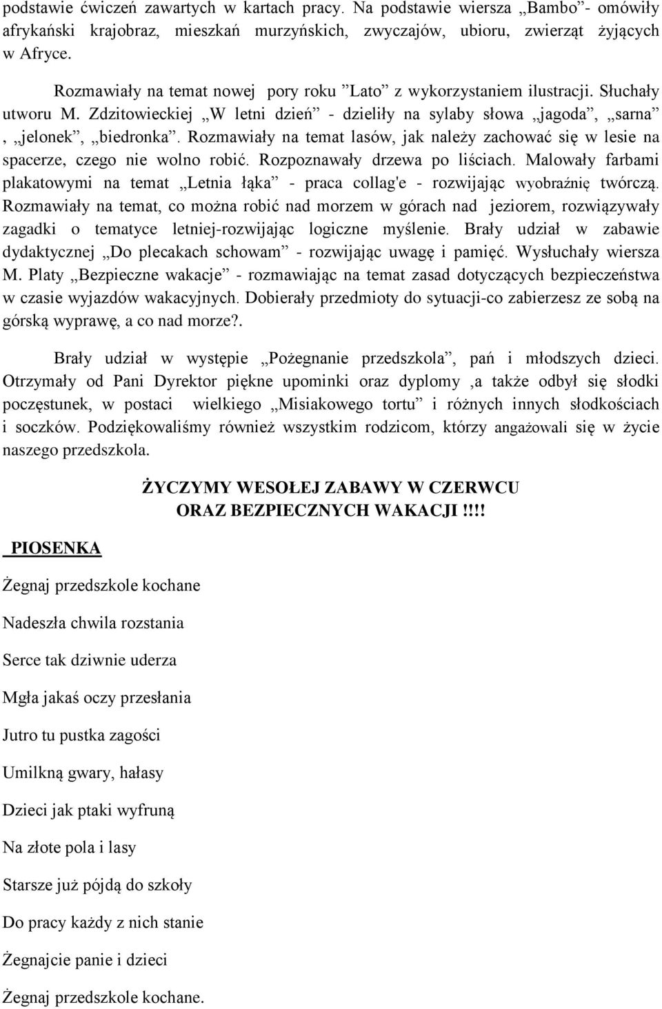 Rozmawiały na temat lasów, jak należy zachować się w lesie na spacerze, czego nie wolno robić. Rozpoznawały drzewa po liściach.