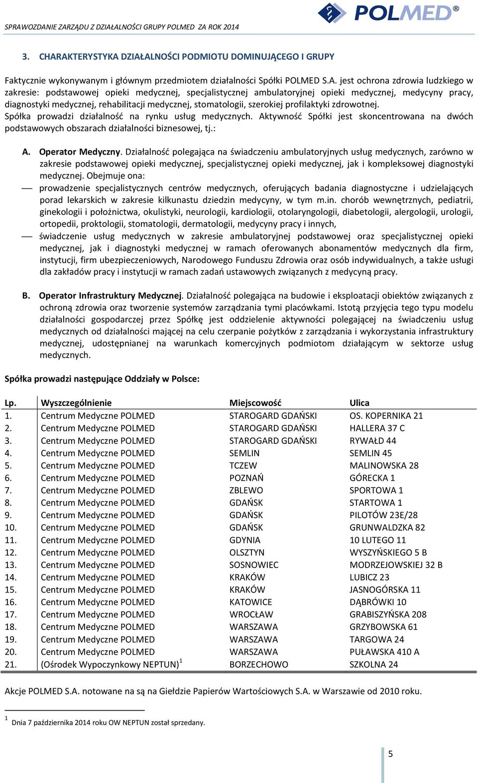 medycznej, specjalistycznej ambulatoryjnej opieki medycznej, medycyny pracy, diagnostyki medycznej, rehabilitacji medycznej, stomatologii, szerokiej profilaktyki zdrowotnej.