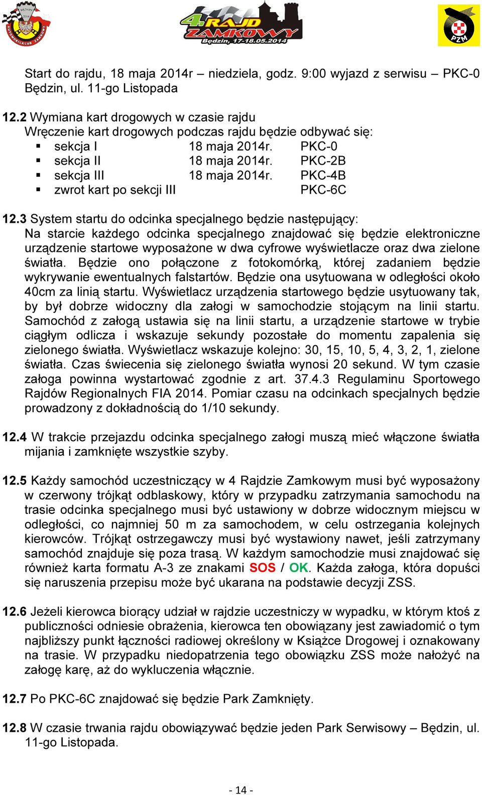 PKC-4B zwrot kart po sekcji III PKC-6C 12.