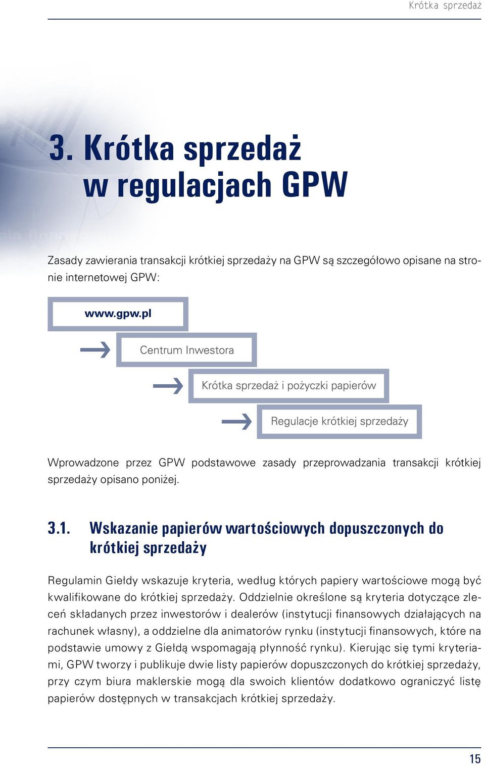 transakcji krótkiej sprzedaży opisano poniżej. 3.1.