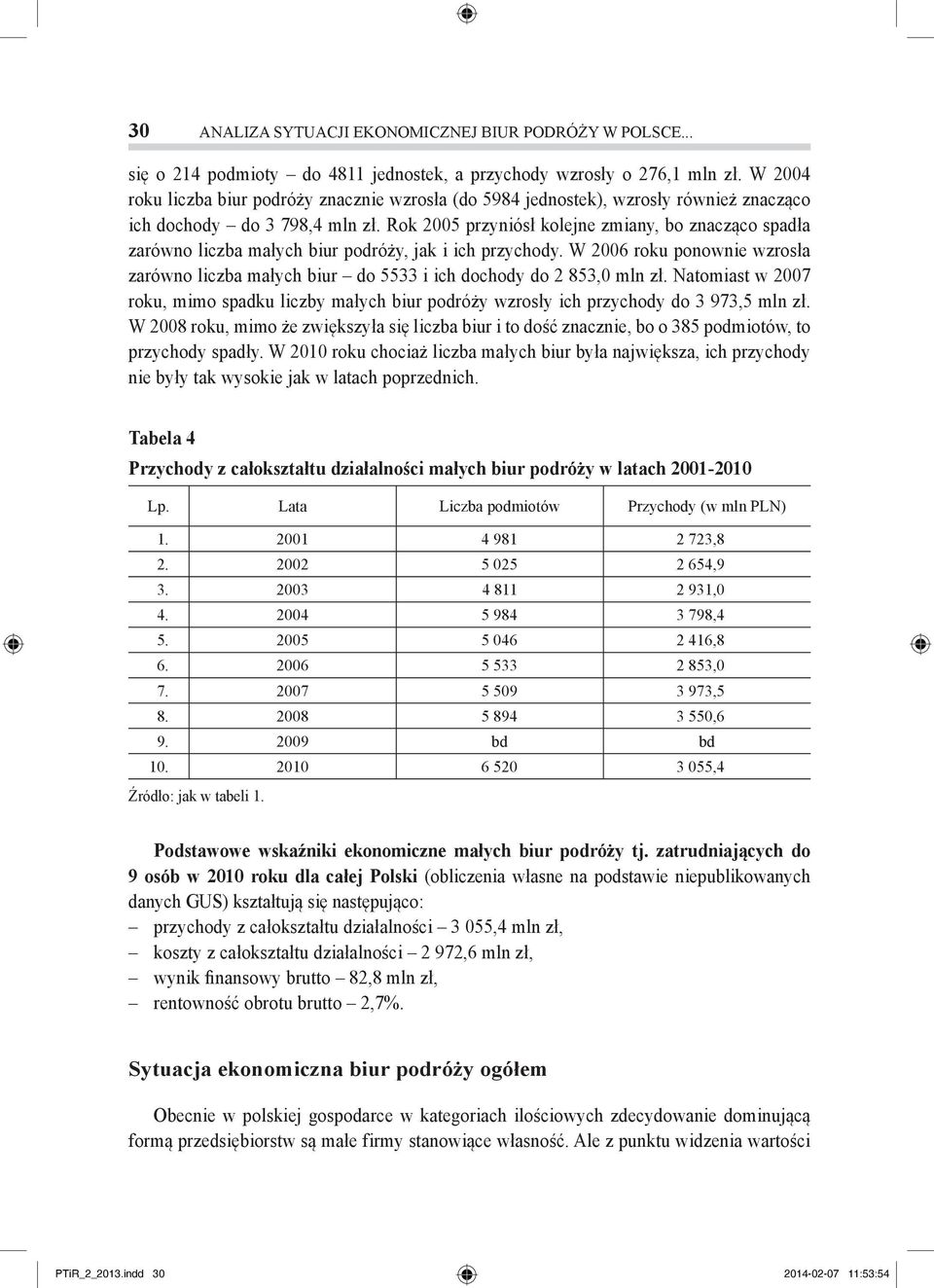 Rok 2005 przyniósł kolejne zmiany, bo znacząco spadła zarówno liczba małych biur podróży, jak i ich przychody.