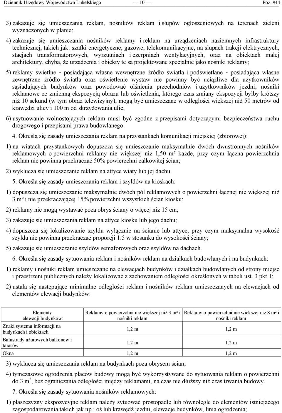 transformatorowych, wyrzutniach i czerpniach wentylacyjnych, oraz na obiektach małej architektury, chyba, że urządzenia i obiekty te są projektowane specjalnie jako nośniki reklamy; 5) reklamy