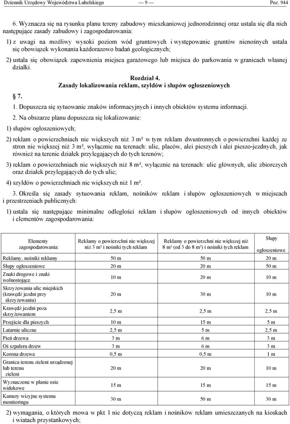 i występowanie gruntów nienośnych ustala się obowiązek wykonania każdorazowo badań geologicznych; 2) ustala się obowiązek zapewnienia miejsca garażowego lub miejsca do parkowania w granicach własnej