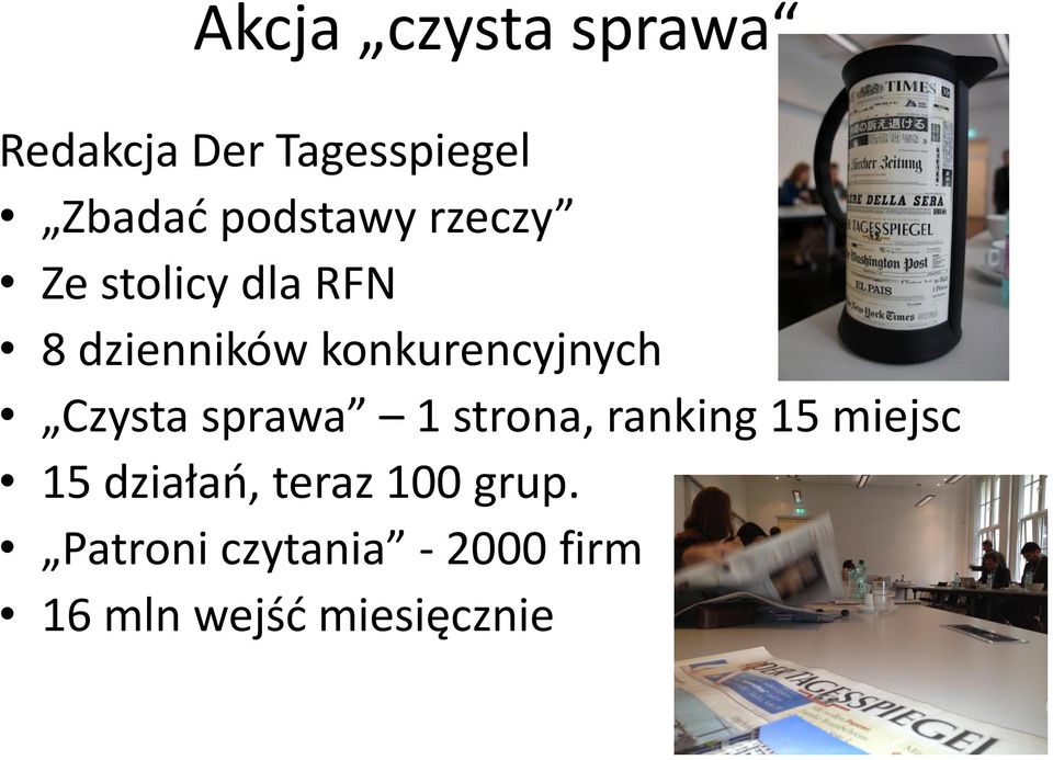 konkurencyjnych Czysta sprawa 1 strona, ranking 15 miejsc