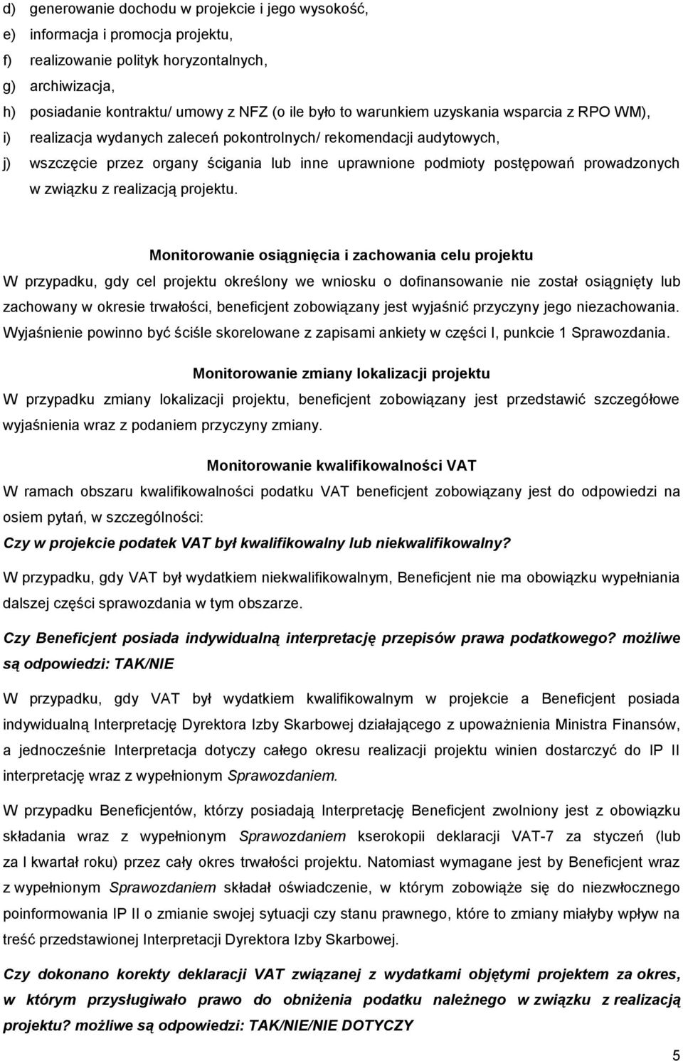 w związku z realizacją projektu.