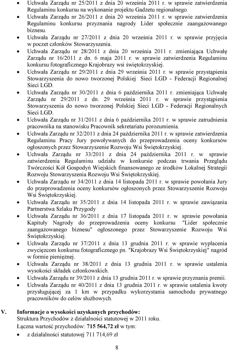 w sprawie przyjęcia w poczet członków Stowarzyszenia. Uchwała Zarządu nr 28/2011 z dnia 20 września 2011 r. zmieniająca Uchwałę Zarządu nr 16/2011 z dn. 6 maja 2011 r.