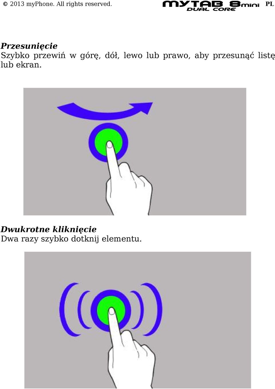 listę lub ekran.