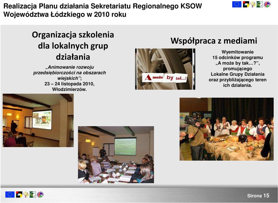 Włodzimierzów. Współpraca z mediami Wyemitowanie 15 odcinków programu A może by tak?