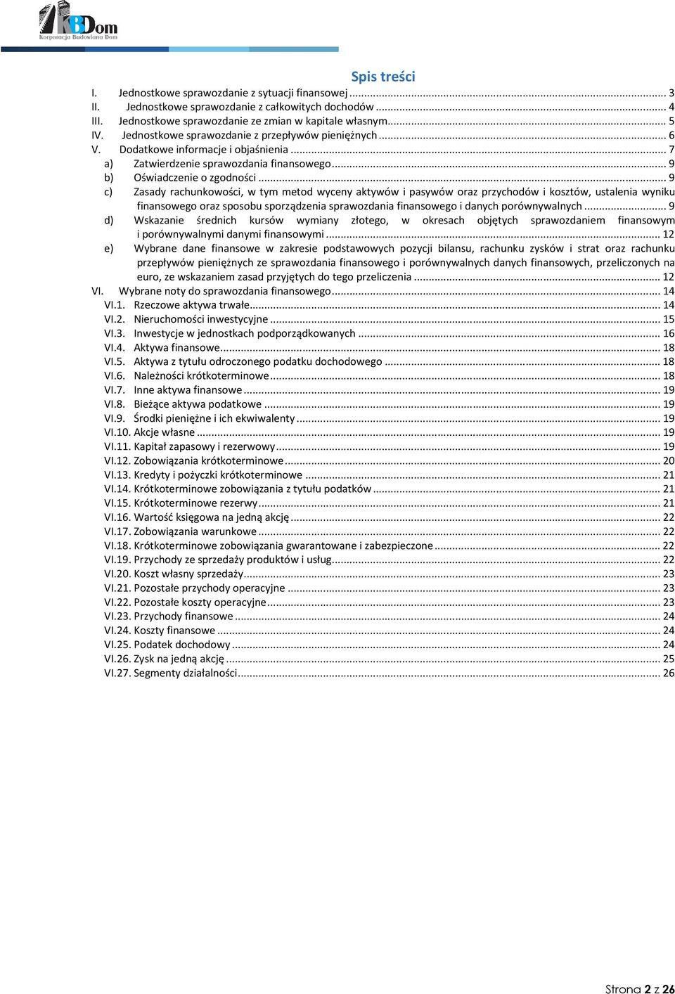 .. 9 c) Zasady rachunkowości, w tym metod wyceny aktywów i pasywów oraz przychodów i kosztów, ustalenia wyniku finansowego oraz sposobu sporządzenia sprawozdania finansowego i danych porównywalnych.