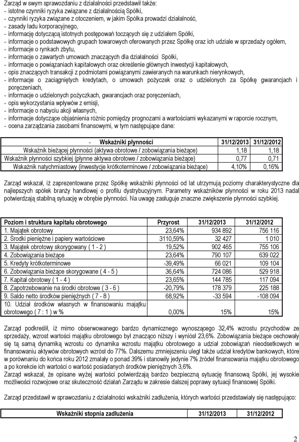 sprzedaży ogółem, - informacje o rynkach zbytu, - informacje o zawartych umowach znaczących dla działalności Spółki, - informacje o powiązaniach kapitałowych oraz określenie głównych inwestycji