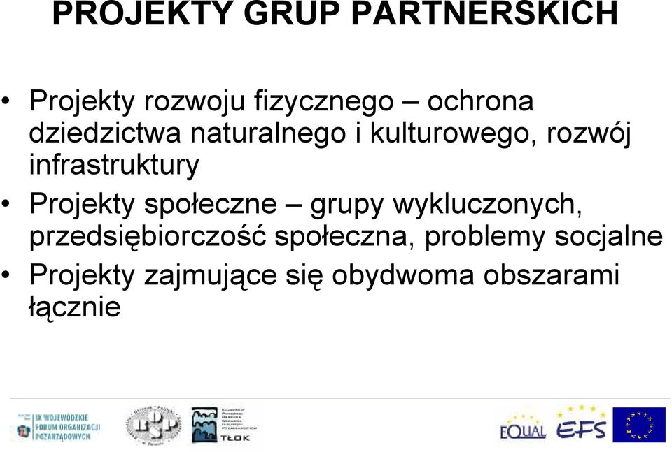 Projekty społeczne grupy wykluczonych, przedsiębiorczość