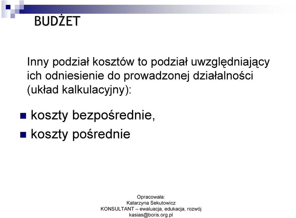 prowadzonej działalności (układ