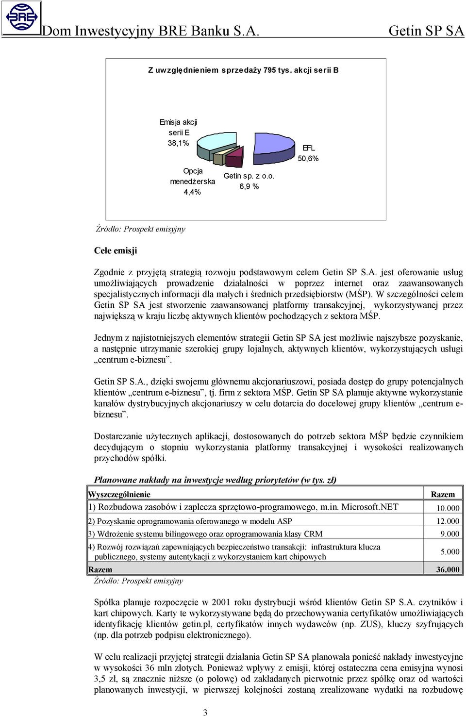 jest oferowanie usług umożliwiających prowadzenie działalności w poprzez internet oraz zaawansowanych specjalistycznych informacji dla małych i średnich przedsiębiorstw (MŚP).