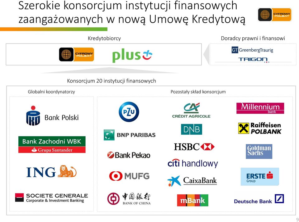 Doradcy prawni i finansowi Konsorcjum 20 instytucji