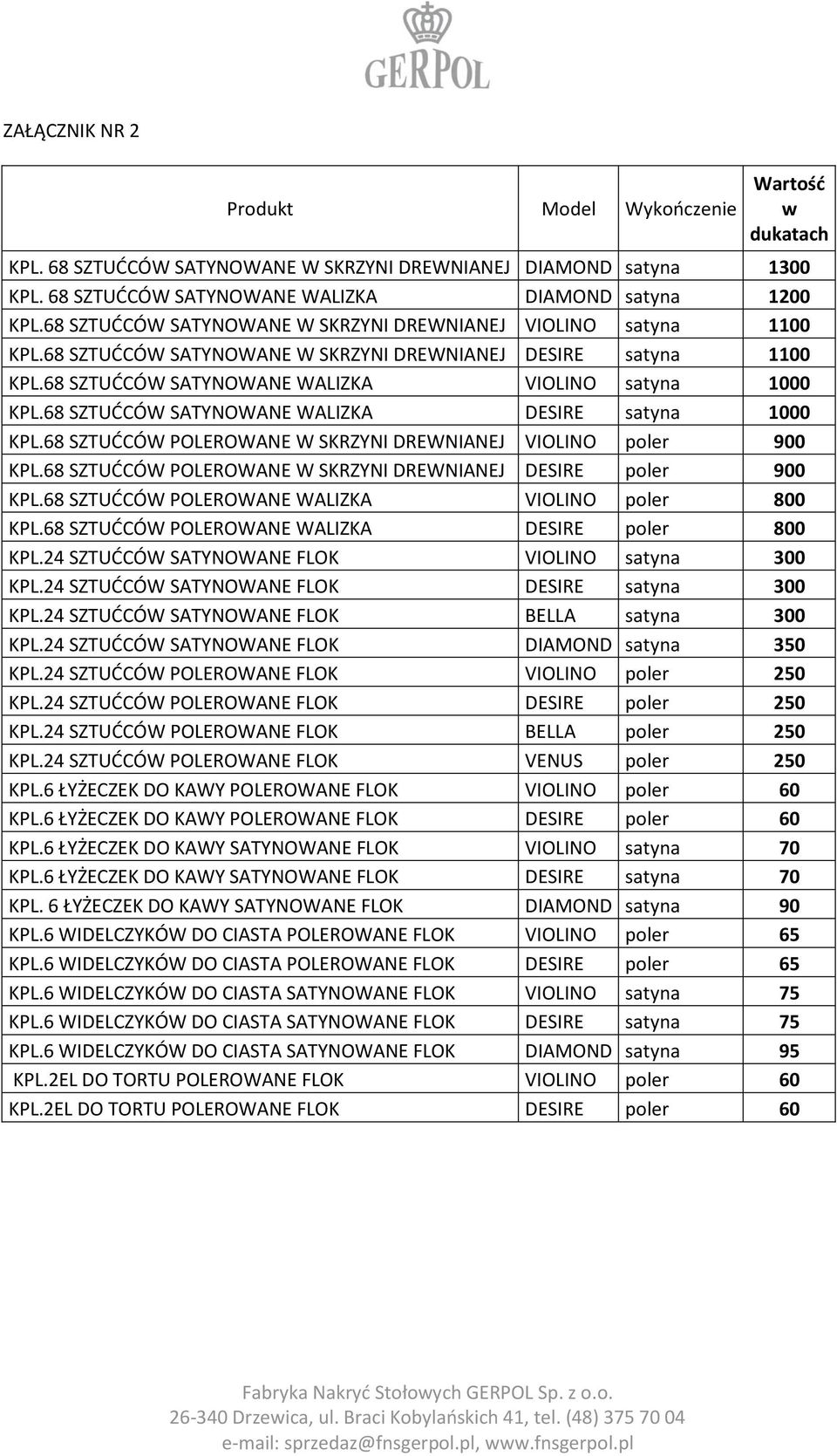 68 SZTUĆCÓW SATYNOWANE WALIZKA DESIRE satyna 1000 KPL.68 SZTUĆCÓW POLEROWANE W SKRZYNI DREWNIANEJ VIOLINO poler 900 KPL.68 SZTUĆCÓW POLEROWANE W SKRZYNI DREWNIANEJ DESIRE poler 900 KPL.