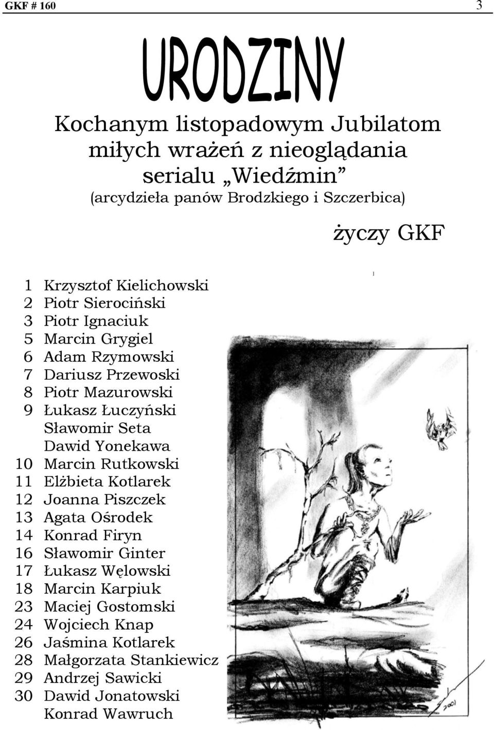 Sławomir Seta Dawid Yonekawa 10 Marcin Rutkowski 11 Elżbieta Kotlarek 12 Joanna Piszczek 13 Agata Ośrodek 14 Konrad Firyn 16 Sławomir Ginter 17 Łukasz