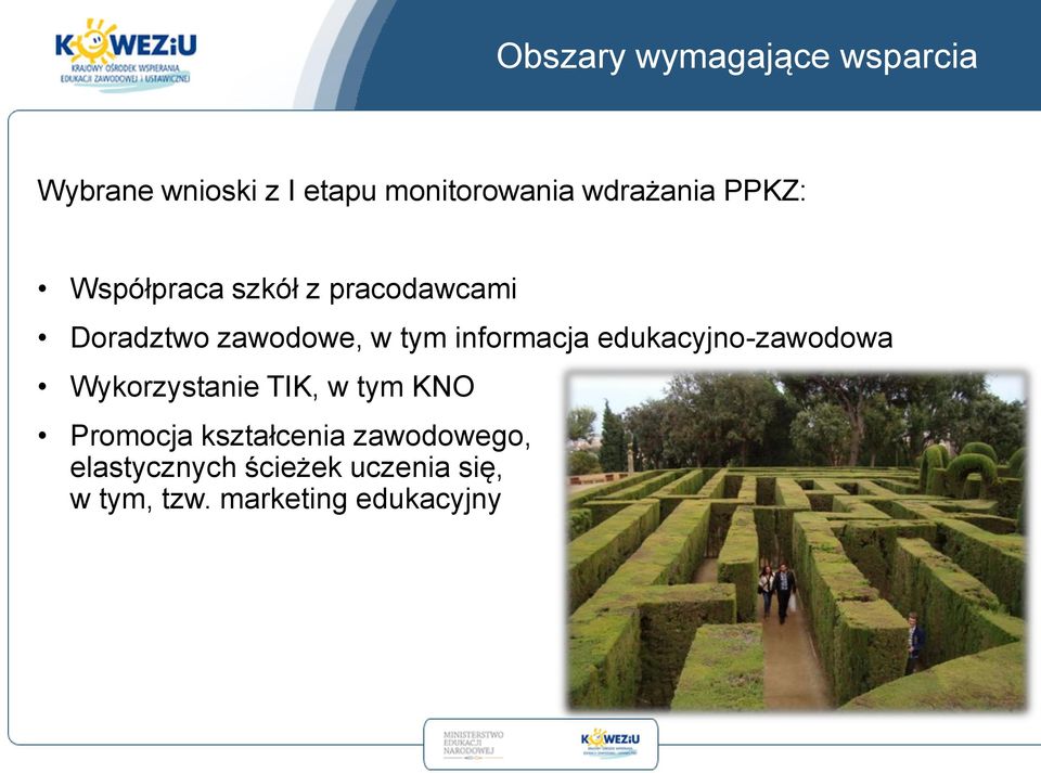 informacja edukacyjno-zawodowa Wykorzystanie TIK, w tym KNO Promocja