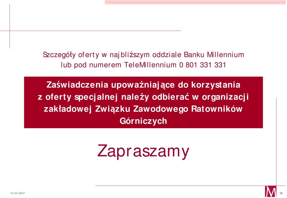 korzystania z oferty specjalnej należy odbierać w organizacji