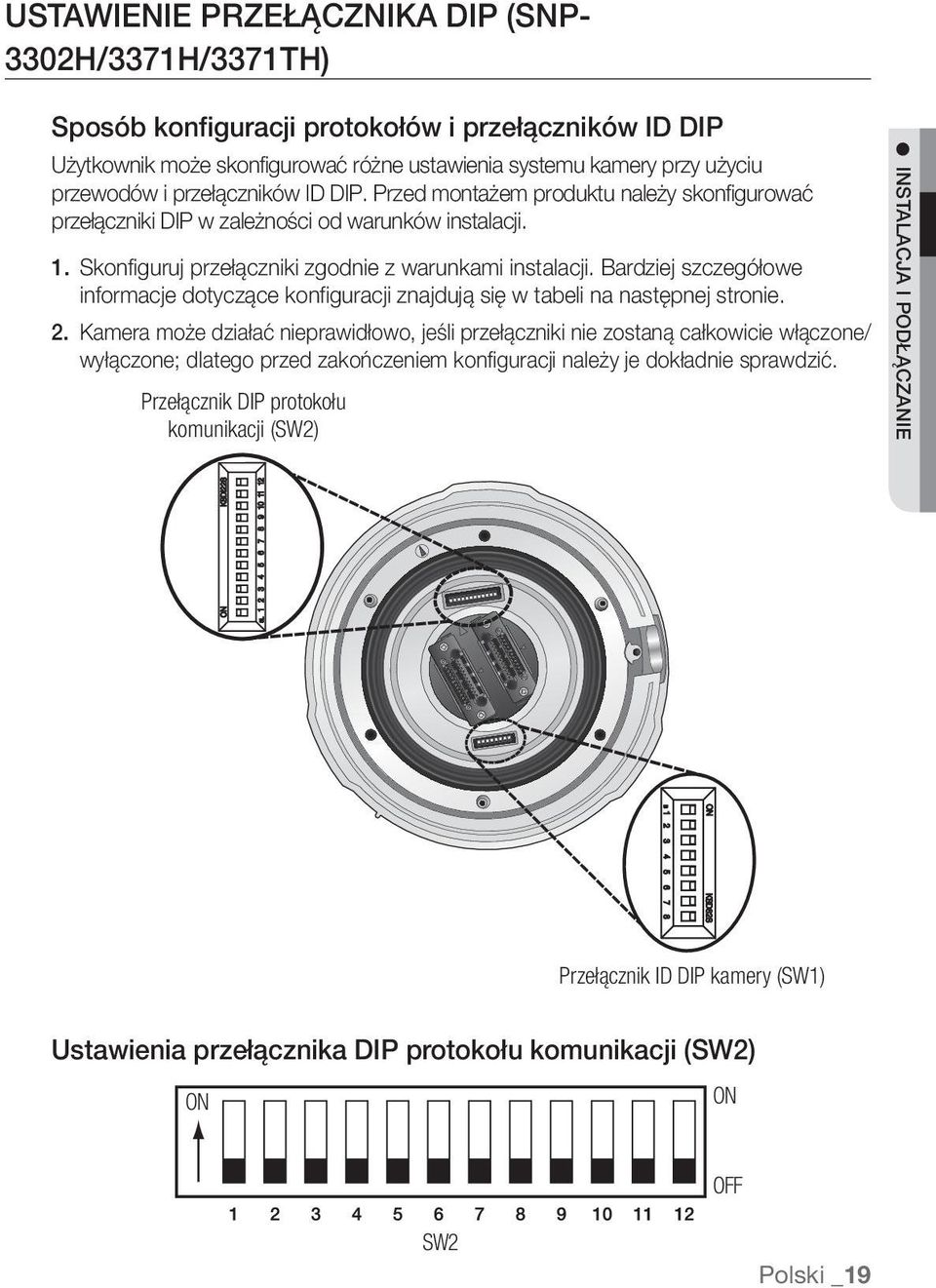 Bardziej szczegółowe informacje dotyczące konfiguracji znajdują się w tabeli na następnej stronie. 2.