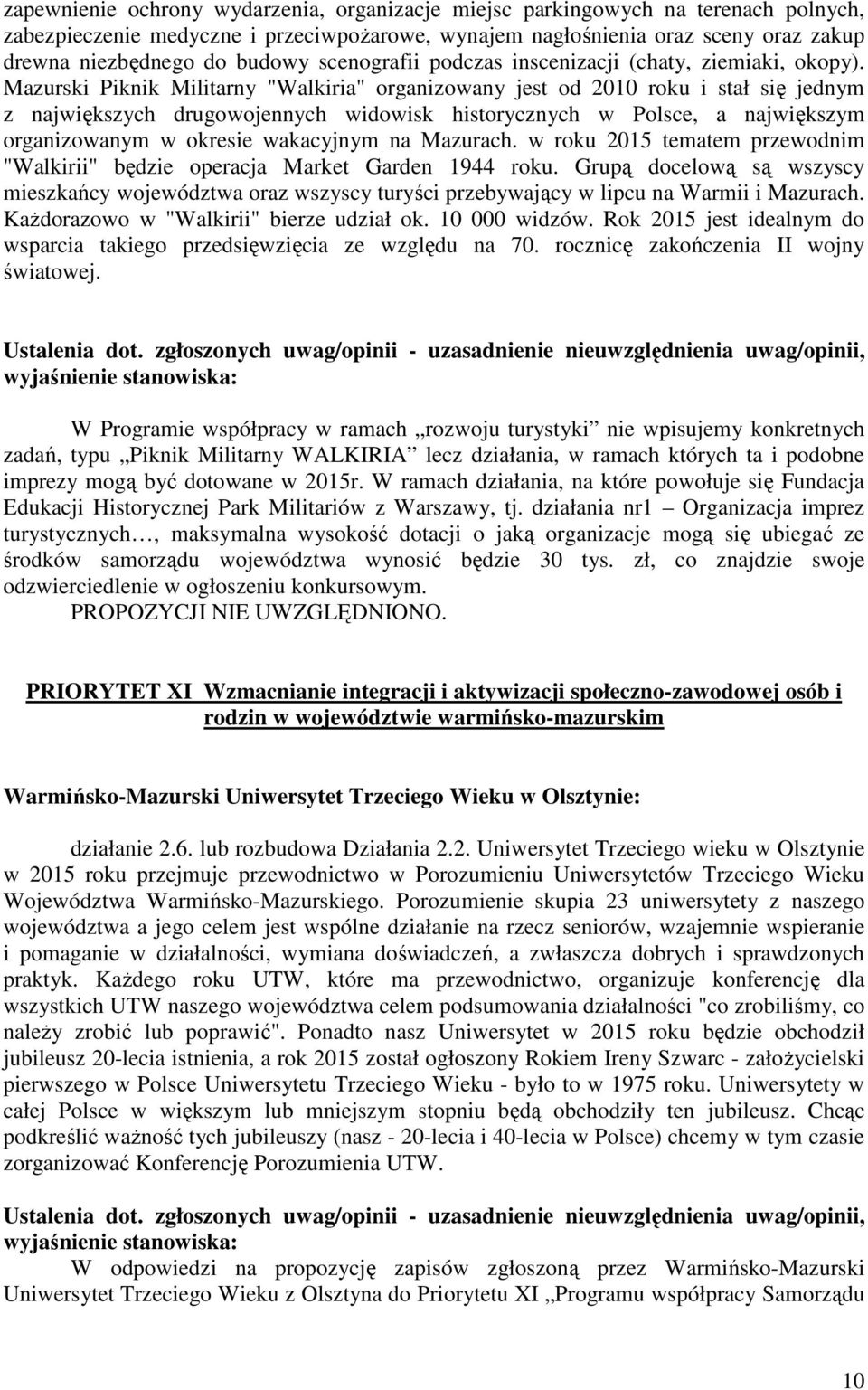 Mazurski Piknik Militarny "Walkiria" organizowany jest od 2010 roku i stał się jednym z największych drugowojennych widowisk historycznych w Polsce, a największym organizowanym w okresie wakacyjnym